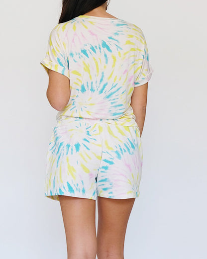 Tie Dye 2pc Lounge Set (Tee +Shorts)