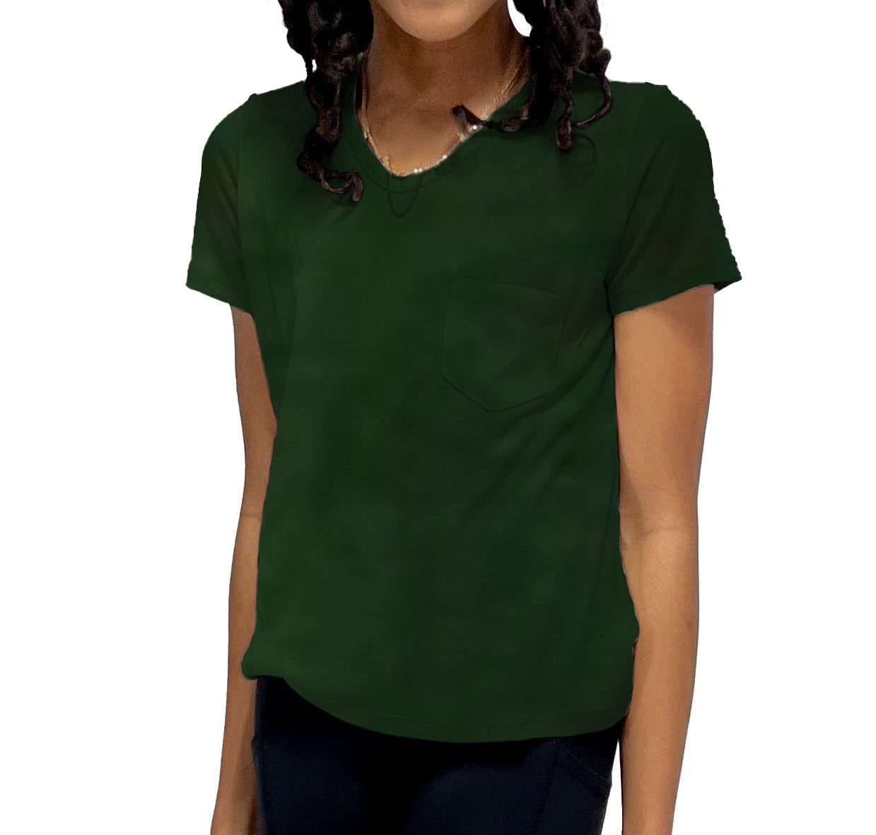 Girls' V-Neck Slouchy Pocket Tee