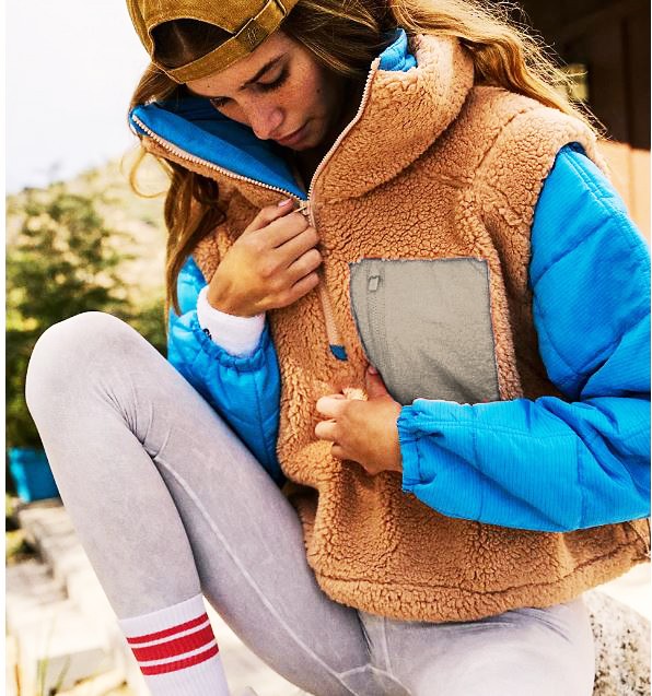 Girl's Sherpa Sweater Tri-Color