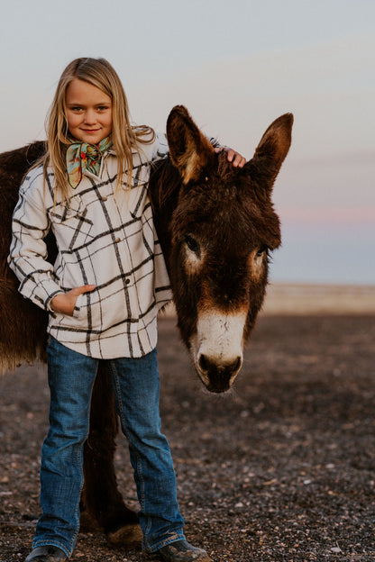 Kid's Shacket Blanco Plaid image 0