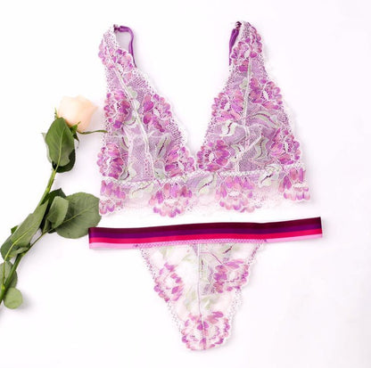 Lace and Floral Intimate Set