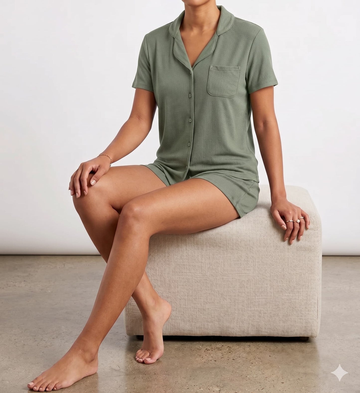 Women's Ribbed Short Sleeve Top