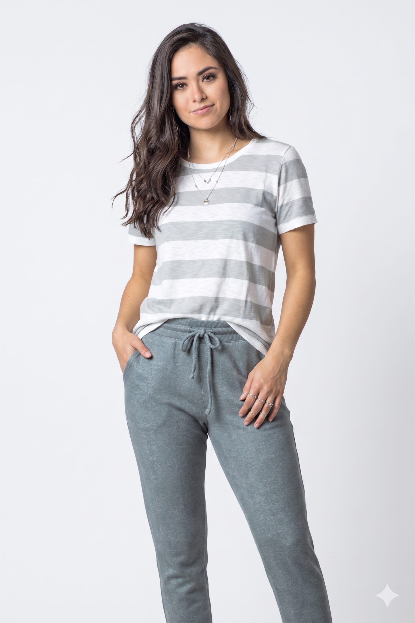 Women's Vintage V-Neck Stripe Tee