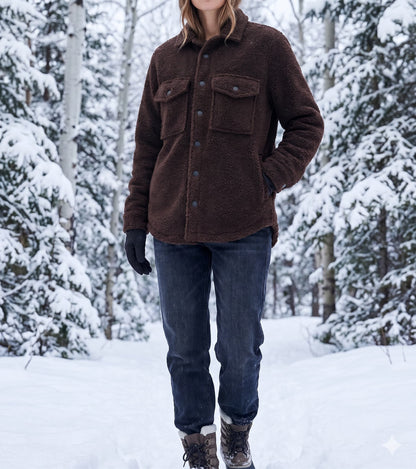 Women's Sherpa Button Up Jacket