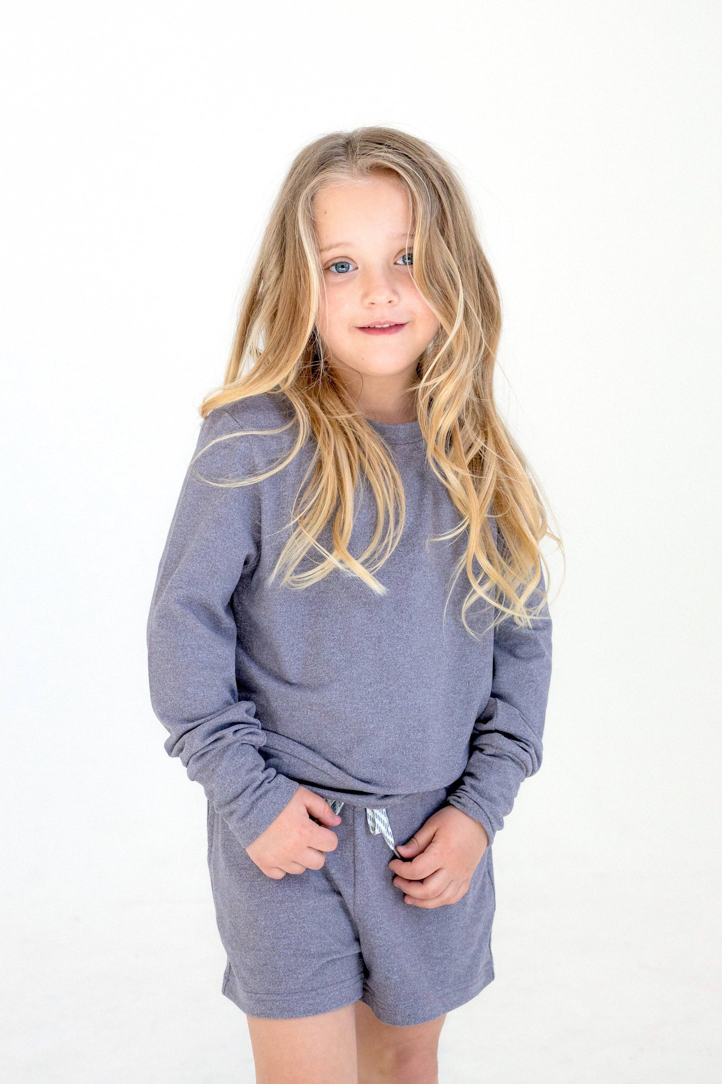 Girls' Yoga Crew Neck Long Sleeve