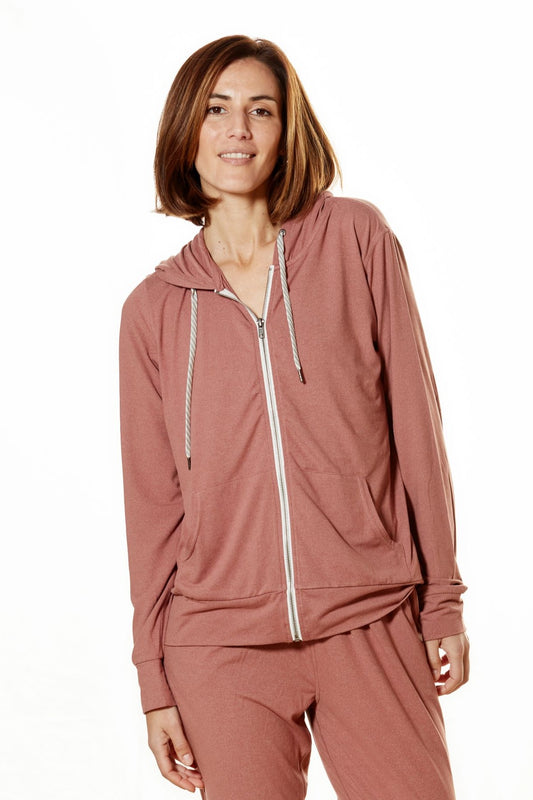 Women's Yoga Zip-Up Marsala Heather image 0