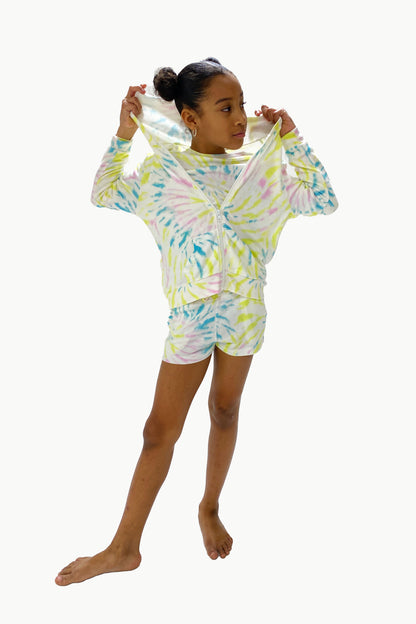 Lounge Set Hoodie and Short Solid Black image 6