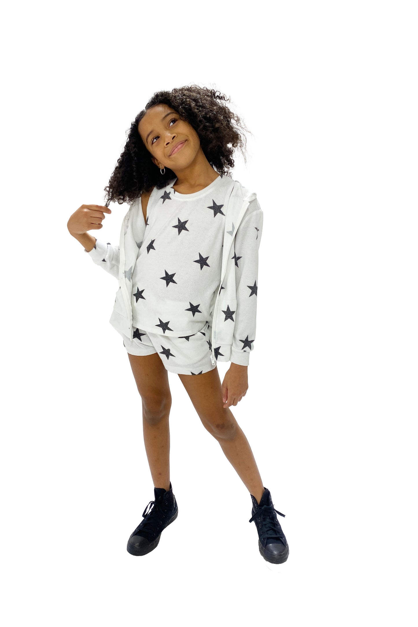 Lounge Set Hoodie and Short Tie Dye Lime Swirl image 4