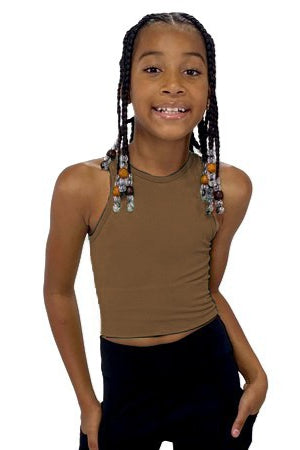 Girls' Chevron Crop Top Slate image 9